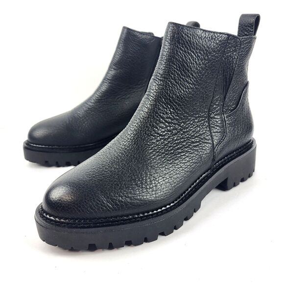 Nordstrom Miller 2 Pebbled Leather Water Resistant Zip Ankle Boots Size 7M - Picture 1 of 11